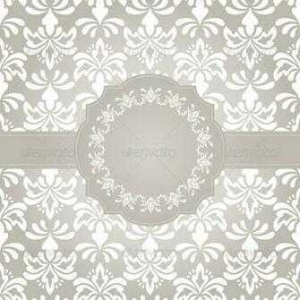 Vector Frame For Your Text On Seamless Vintage Wallpaper Pattern