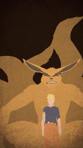 Kurama And Naruto Minimal Mobile Wallpaper R