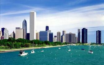 Buildings City Chicago Illinois Lake Michigan