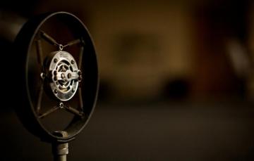 Wallpaper Retro Music Old Microphone Stand Microphones Image