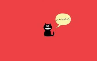 Wallpaper Cat Red Smile Black Leader Image For