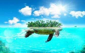 HD Wallpaper Turtle Island Beautiful Large Desktop