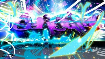 3d Violet Graffiti Wallpaper Urban Art
