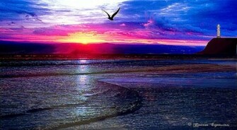 Beautiful Ocean Sunset Desktop Wallpaper HD Background