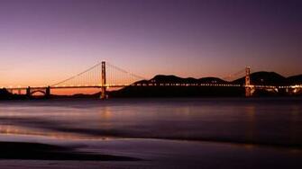 Sunset Bridges Golden Gate Bridge San Francisco Sea Beaches