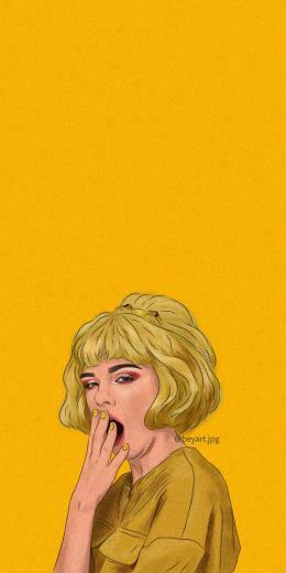 Follow My Ig Wallpaper Mood Yellow Lukisan Wajah Ilustrasi