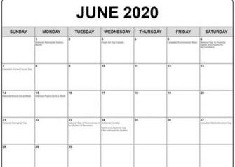 June Calendar With Holidays Monthly Template