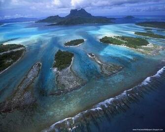 Teeth Of Bora Lagoon French Polynesia Background In