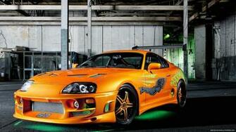 Orange Toyota Supra Neon Car Wallpaper New HD