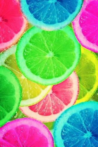 Wallpaper Background iPhone Android Lemon Summer Bright Neon Colorful