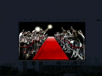 Real Red Carpet Background With Paparazzi Concept Welcomes