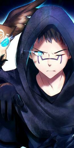 Anime Boy Owl Eye Hoodie Gloves Spell