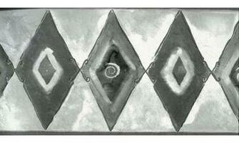 Home Black And White Diamond Shapes Wallpaper Border