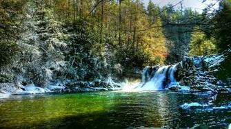 Waterfall In The Winter Wallpaper