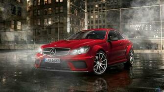 Wallpaper Red Mercedes Benz C63 Amg Coupe X HDtv