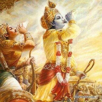 Lord Sri Krishna Arjuna Full HD Wallpaper For