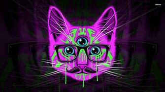 Psychedelic Hipster Cat Artist By Kayleigh Beanz On