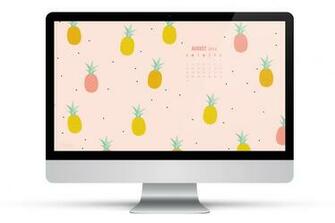 Sarah Hearts August Pineapple Calendar Wallpaper