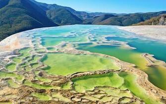 Wallpaper Mexico Oaxaca Hierve El Agua Nature Mountains