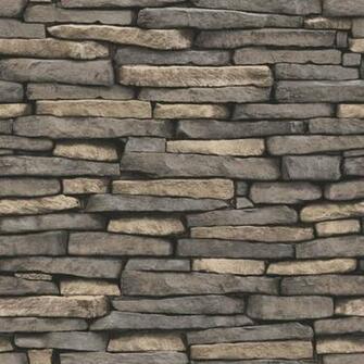 Natural Stone Grey Fd31293 Slate Brick Fine Decor Wallpaper
