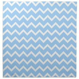 Pale Blue And White Zig Zag Stripes Cloth Napkins