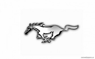 Ford Mustang Logo White Wallpaper