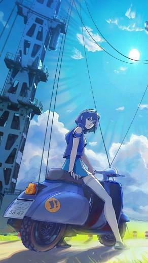 Anime Scooter Girls 4k HD Wallpaper Photos And Pictures