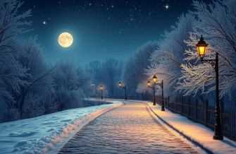 Winter Night Scenes Wallpaper