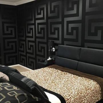 Versace Greek Key Wallpaper In Black Shop