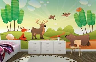 Cute Woodland Animals Wall Mural Muralswallpaper Co Uk