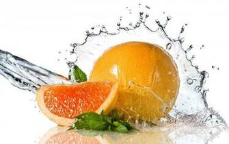Wallpaper Fruit Mint Citrus Grapefruit Splash Water