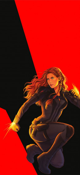Black Widow Sketch Art iPhone X Wallpaper
