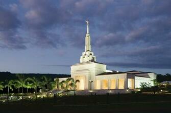 Apia Samoa Temple At Night