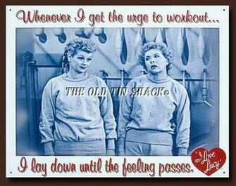 Nostalgic Tin Metal Sign I Love Lucy Ethel Workout Comedy Tv