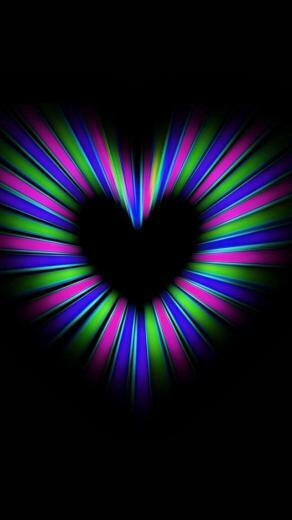 Glow In The Dark Heart Background Wallpaper