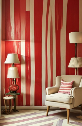 Red And White Striped Wallpaper
