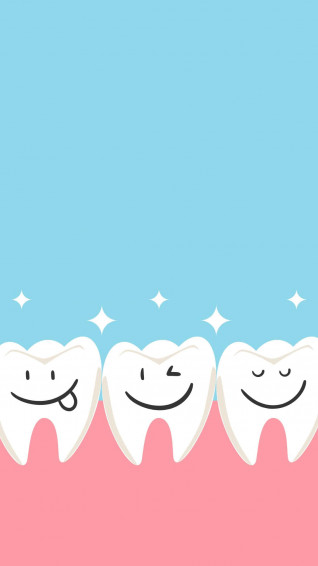 Happy Teeth Cartoon Illustration Wallpaper
