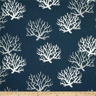 Premier Prints Isadella Coral Slub Navy I Fabric
