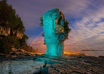Wallpaper Beach Tree Sand Canada Rock Island Clouds Night
