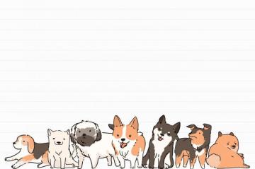Dog Lover Pattern Lined Note Paper Template Vector Premium Image