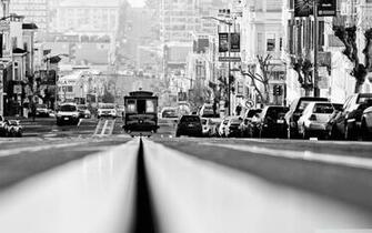 Black White San Francisco Wallpaper Mansion