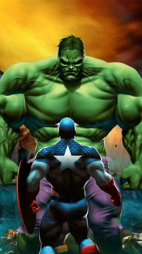 Captain America Vs The Hulk Wallpaper iPhone