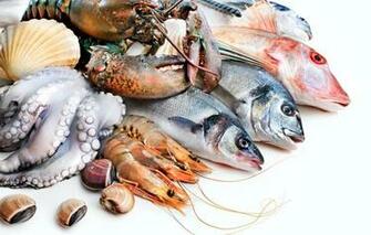 Wallpaper Seafood Fish Shrimp Octopus Lobster Food