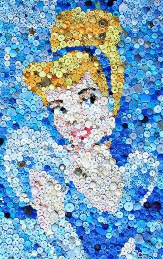 Cinderella Buttons Button Art Idea Crafts