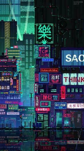 Pixel Art Aesthetic Anime Pink Purple