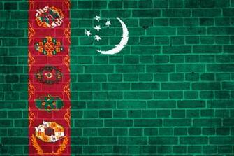 Wallpaper Turkmenistan Flag Wall Stones HD