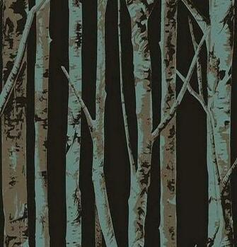 Birch Tree Wallpaper Black Contemporary Graphic