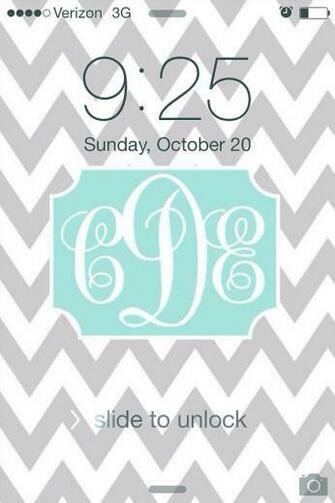 Custom iPhone Lock Screen Chevron Monogram Background