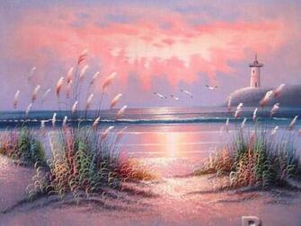 Lighthouse In Sunset Daydreaming Wallpaper