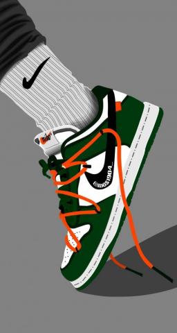 Nike Sb Off White Dunk Low Pine Green In